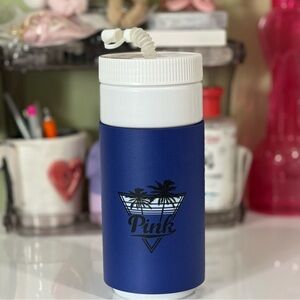 Victoria's Secret PINK Retro Logo "Beach Please" Blue 32oz Water Bottle